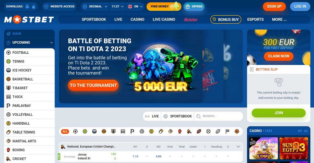قم بالتسجيل في موقع الإنترنت الرئيسي MostBet